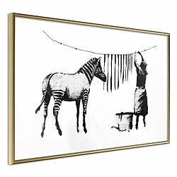 Paris Prix Affiche Banksy Washing Zebra Stripes - Or