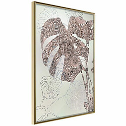 Paris prix Ornamented Monstera - 42 cm Affiche Murale Encadrée - Papier haute qualité 170g/m2 - Plastique, MDF et Verre Acrylique - Multicolore