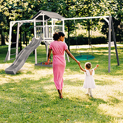 Axi House AXI Beach Tower Aire de jeux avec toboggan et balançoire nid d'oiseau pas cher