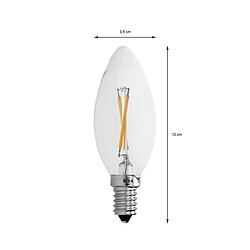 ECD Germany 4 x LED Filament E14 2W - Blanc Chaud