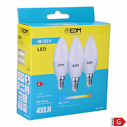 Edm Ampoules LED bougie E14 5W - Lot de 3 pas cher