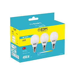 Edm lot de 3 ampoules LED sphériques E14