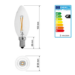 ECD Germany 10 x LED Bougie E14 2W - Blanc Chaud