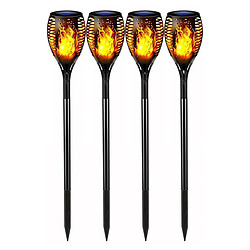 Visiodirect torches solaires LED pour jardin - Lot de 4