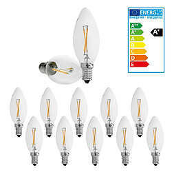 ECD Germany 10 x LED Bougie E14 2W - Blanc Chaud