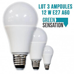 Desineo Pack de 3 Ampoules LED 12W E27 - Blanc Neutre