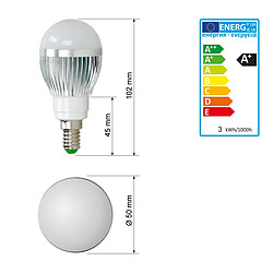 Ecd Germany Ampoule LED RVB 3W E14 avec télécommande IR 24 boutons gradables