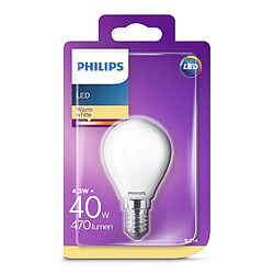 Philips Ampoule LED Sphérique E14 4,3W - Blanc Chaud