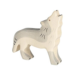 Holztiger figurine loup hurlant