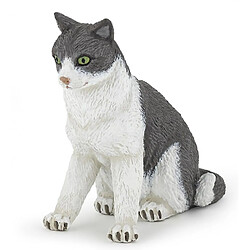 Papo figurine chatte assise Figurine animale pour jeu éducatif - Peinte à la main - Finition réaliste - Dès 3 ans