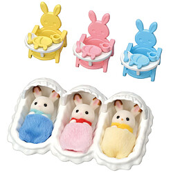 Sylvanian families set figurines triplés lapin chocolat