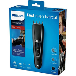 Philips tondeuse cheveux HC5632/15 - Noir Tondeuse cheveux électrique - 90 min d’autonomie Li-ion - Lavable - Sans fil - Lames acier inox - Design ergonomique - Sac de voyage et brosses inclus