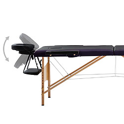 Avis vidaXL Table de massage 2 zones - Noir
