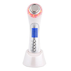 Chrono Appareil de beauté à ultrasons, Machine faciale à haute fréquence et machine de raffermissement de la peau, Machine de levage faciale Anti-âge Anti-rides, Thérapie par la lumière LED RF EMS 6 en 1 et pour les soins de la peau(Blanc)