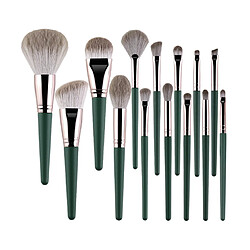 Set de pinceaux maquillage 14 pièces Kit de pinceaux maquillage - fibres synthétiques douces - manches durables - pour teint, yeux et sourcils - idéal voyage