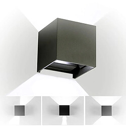 Stoex Applique Murale 12W - Noir Applique moderne - Aluminium - Lumière blanc froid - Dimensions 10 x 10 x 10 cm