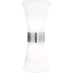 Globo Applique d'extérieur double en Inox - H. 35 cm - Blanc