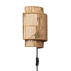 Ledkia Kirito - Naturel Applique murale rotin - Style méditerranéen - Compatible E27 - Ampoule non incluse