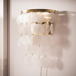 Ledkia Lampe Reef - Métal et Coquillages - Doré pas cher