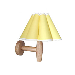 Universal Lampe Japonaise Bois E27 - Jaune Applique murale - Style japonais - Bois + tissu - E27 - Jaune