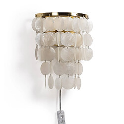 Ledkia Lampe Reef - Métal et Coquillages - Doré