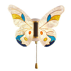 Universal Papillon Applique murale - Blanc Applique murale LED - 8W - Fer forgé et verre - Lumière tricolore - Taille 230 x 60 x 190 mm