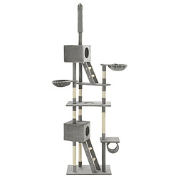Arbre à chat Helloshop26 - 230-260 cm, gris