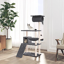 vidaXL Arbre à chat avec griffoirs Gris foncé 131 cm
