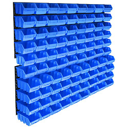 Vidaxl Kit de bacs de stockage avec panneaux muraux 96 pcs - Bleu