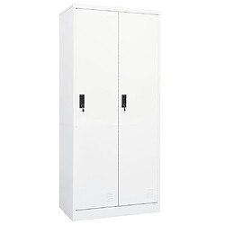 vidaXL Garde-robe Garde-robe en acier - 80 x 50 x 180 cm - Blanc - 2 étagères et serrures