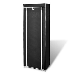 Helloshop26 Armoire chaussure en tissu - Noir