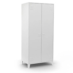 Idmarket Armoire Penderie ESTER - Blanc 2 Portes