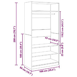 VidaXL Garde-robe Chêne sonoma pas cher