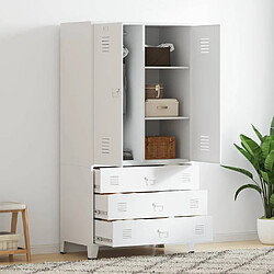 Vidaxl Garde-robe Blanc Métal