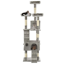 vidaXL Arbre à chat - Gris - 170 cm
