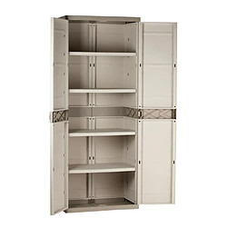 PLASTIKEN Armoire haute 2 portes - Beige/Taupe
