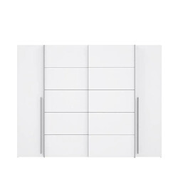 Armoire 4 portes penderie - Blanc mat