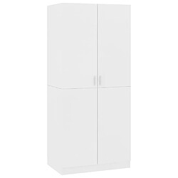 vidaXL Garde-robe Blanc 80x52x180 cm Bois d’ingénierie