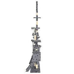 Avis Helloshop26 Arbre à chat avec plaques et niches 230-250 cm gris