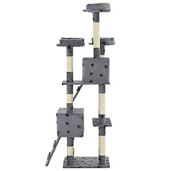 Avis Helloshop26 Arbre à chat tour avec maison et rampes 170 cm gris