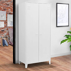 Idmarket Armoire Penderie ESTER - Blanc 2 Portes
