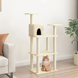 vidaXL Arbre à chat avec griffoirs - Crème 118,5 cm
