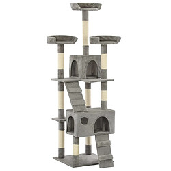 vidaXL Arbre à chat - Gris - 170 cm