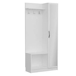 EPIKASA Meuble d'Entrée Orion, Blanc, Panneau d'Aggloméré Mélaminé, 80x32x173 cm