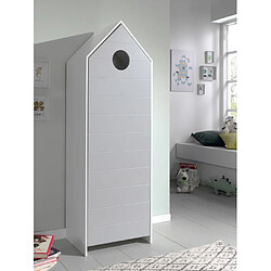 Vipack Armoire enfant 1 porte - Gris pas cher