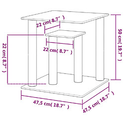 vidaXL Arbre à chat 50 cm - Crème pas cher