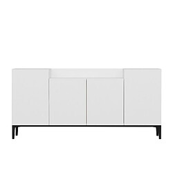 EPIKASA Armoire à Usages Multiples Annalisa, Blanc, Panneau d'Aggloméré Mélaminé, 160x42x75 cm