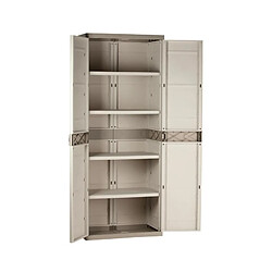PLASTIKEN Armoire haute 2 portes - Beige/Taupe