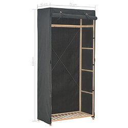Vidaxl Garde-robe tissu - Gris pas cher