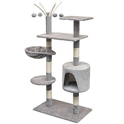 Arbre à chat Helloshop26 - 125 cm Gris
